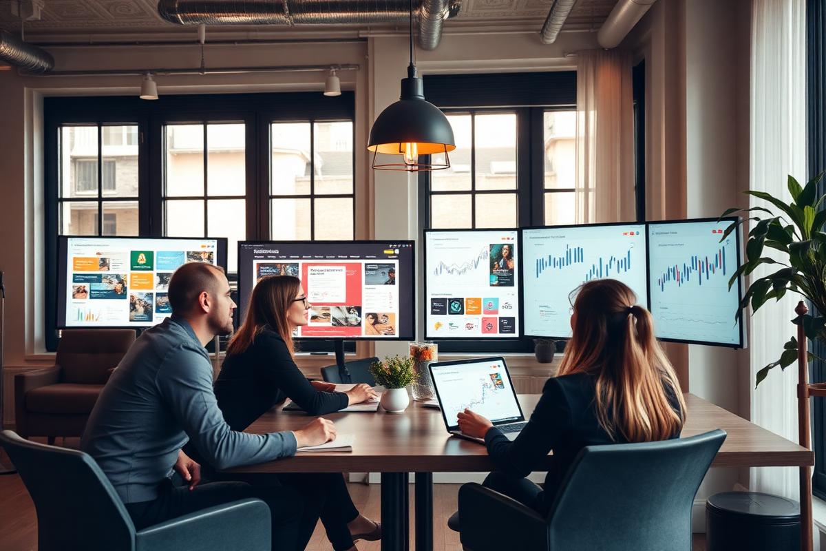 Marketingteam analysiert Kampagnen
